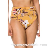 BCBG Max Azria Women's Desert Flower High Waist Bikini Bottom Gold B07P1447SQ